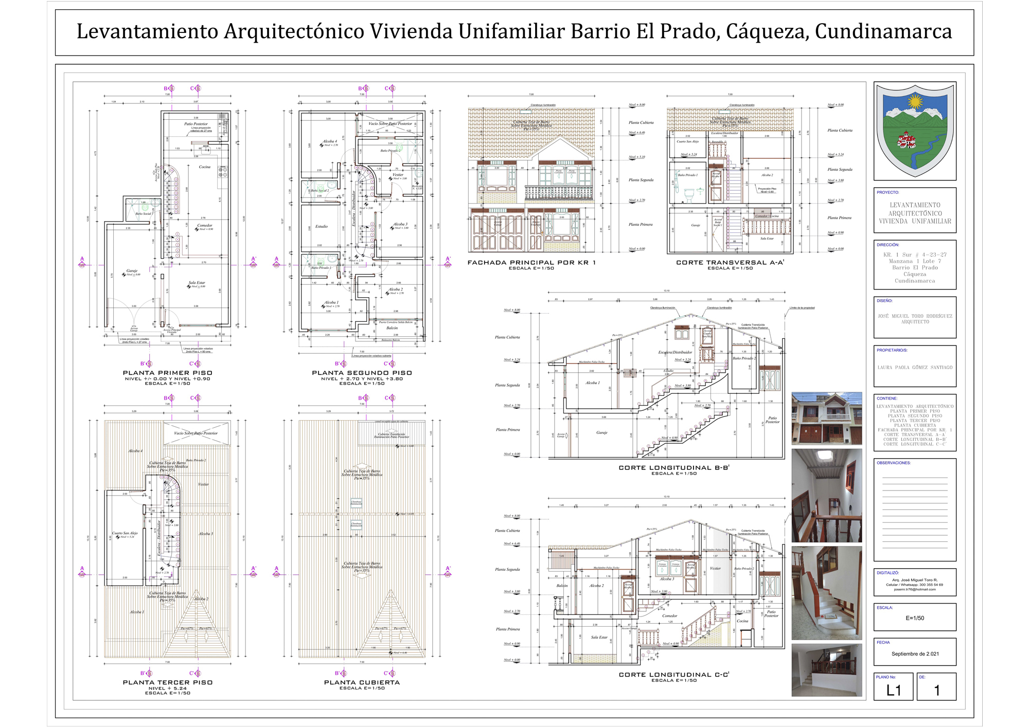 LEVANTAMIENTOS ARQUITECTÓNICOS de todo tipo de construcciones, desarrollando los planos, croquis de plantas y fachadas